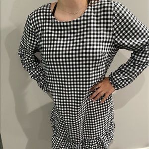 White/Black Gingham Dress